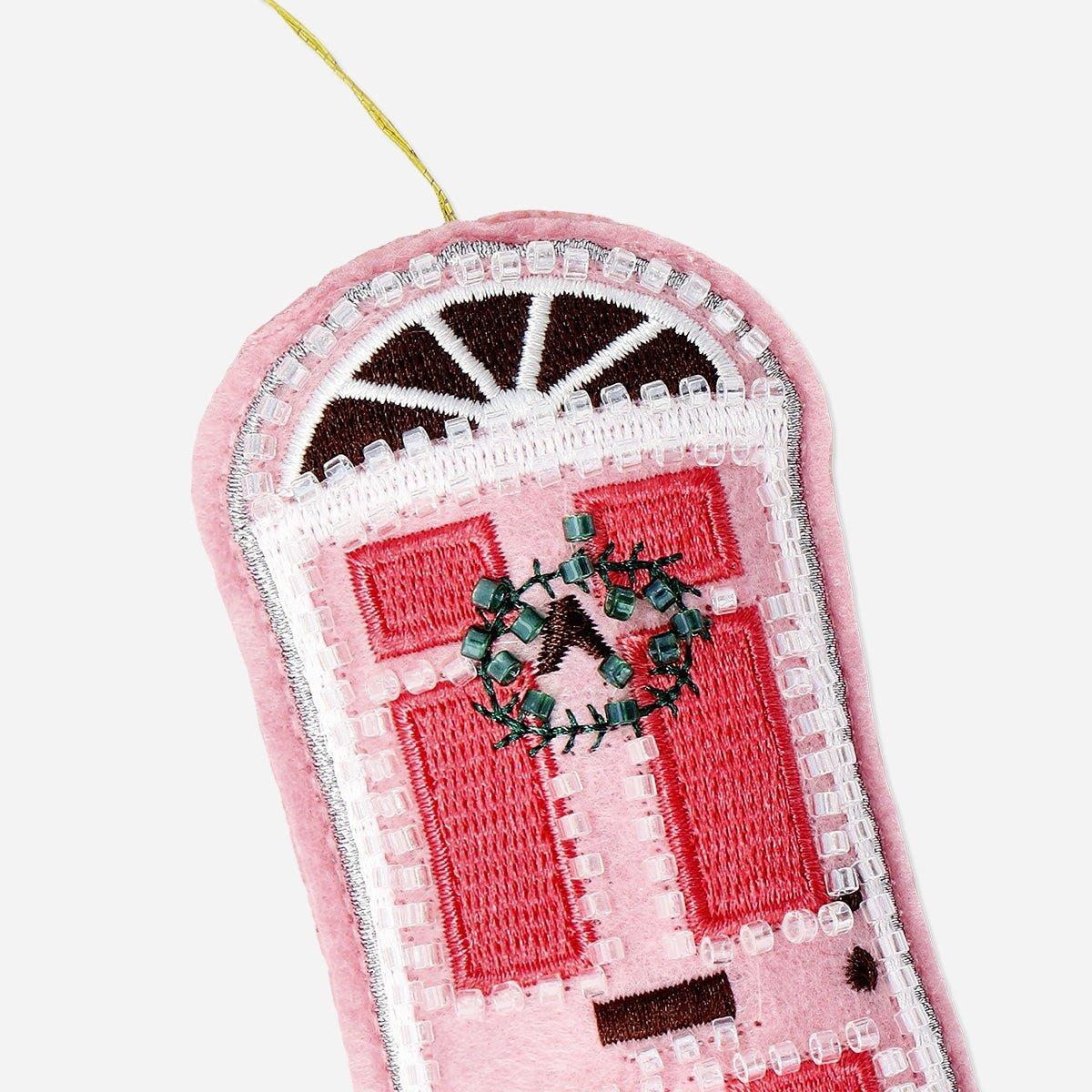 Multicolour Hanging Ornament - Door With Beads And Wreath