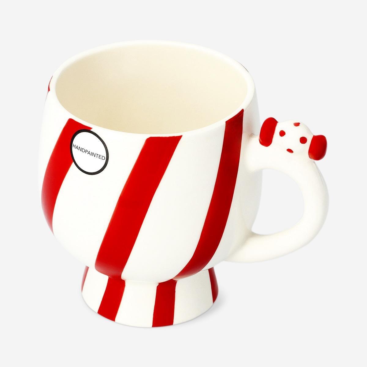 Red Striped Candy Cane Mug - 400 Ml