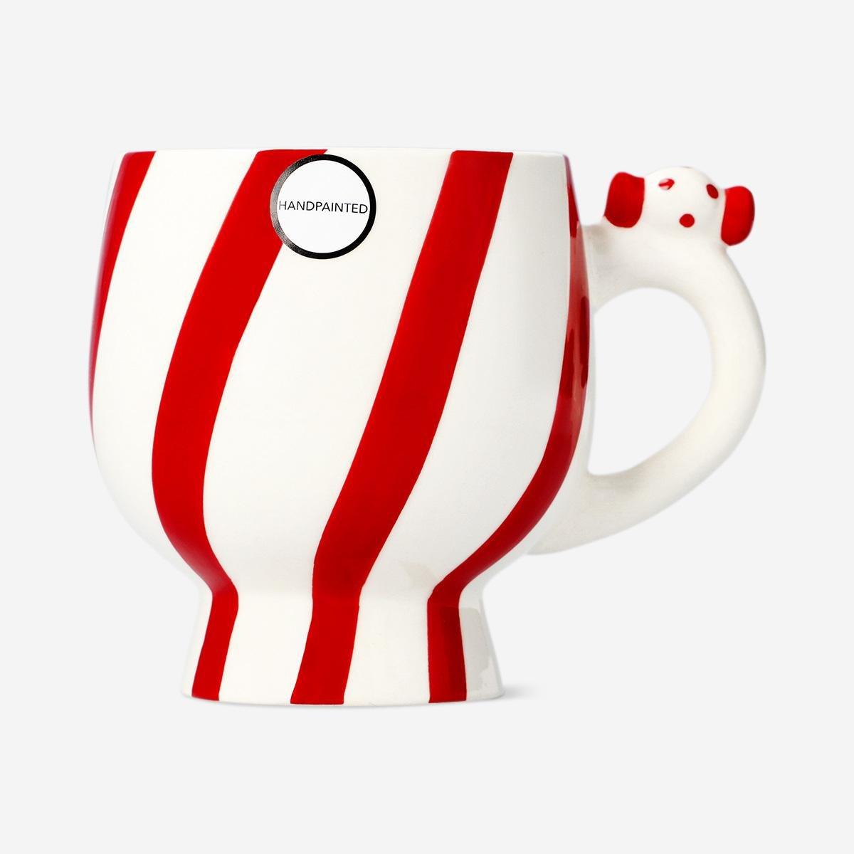 Red Striped Candy Cane Mug - 400 Ml