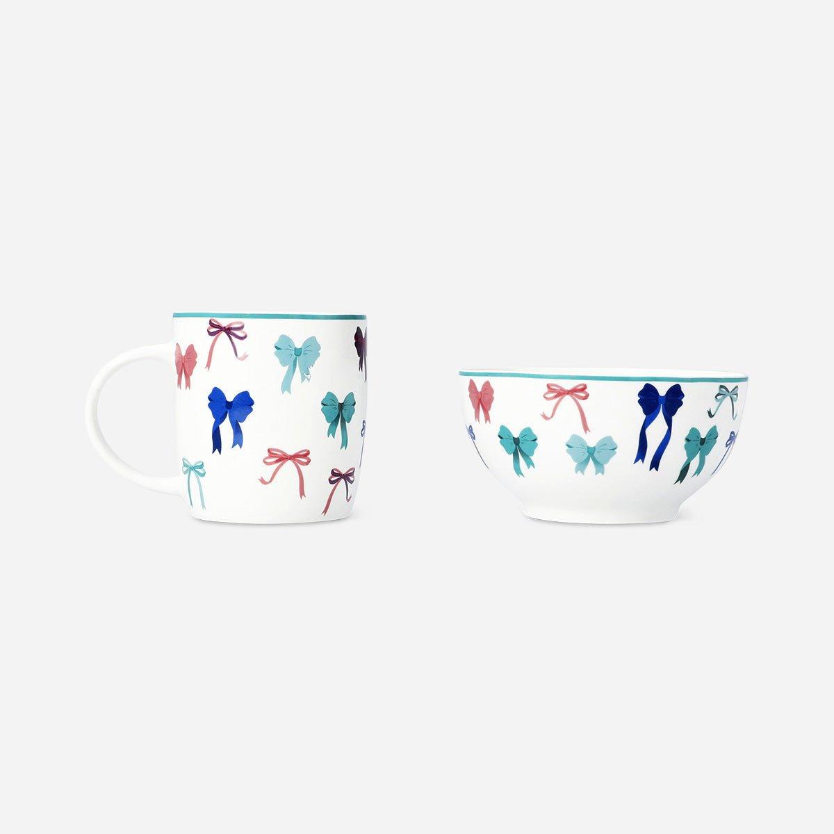Multicolour Breakfast Set With Bow Print - 2 Pieces