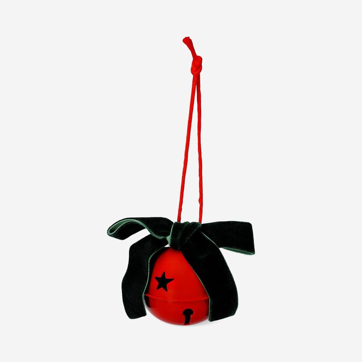 Red Small Bell With Bow - 6 Cm