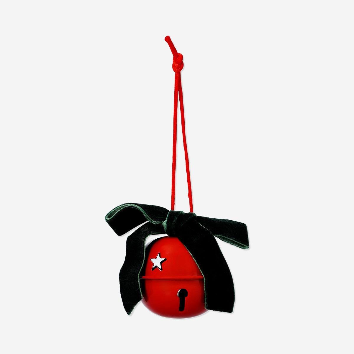 Red Small Bell With Bow - 6 Cm