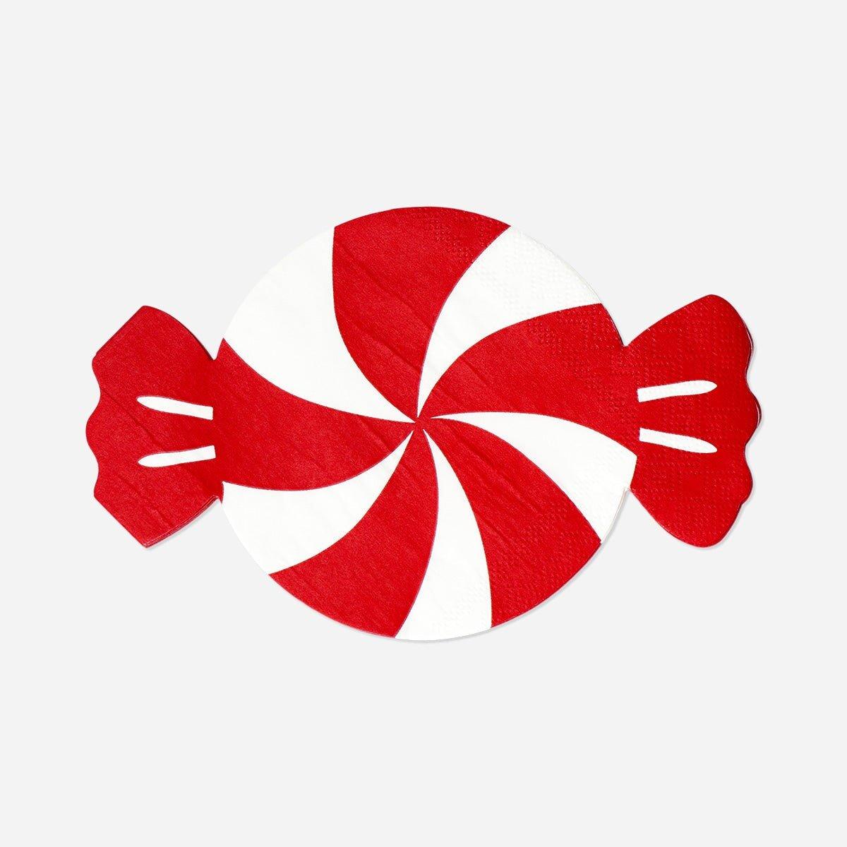 Red Napkins Shaped As Hard Candy - 16 Pcs