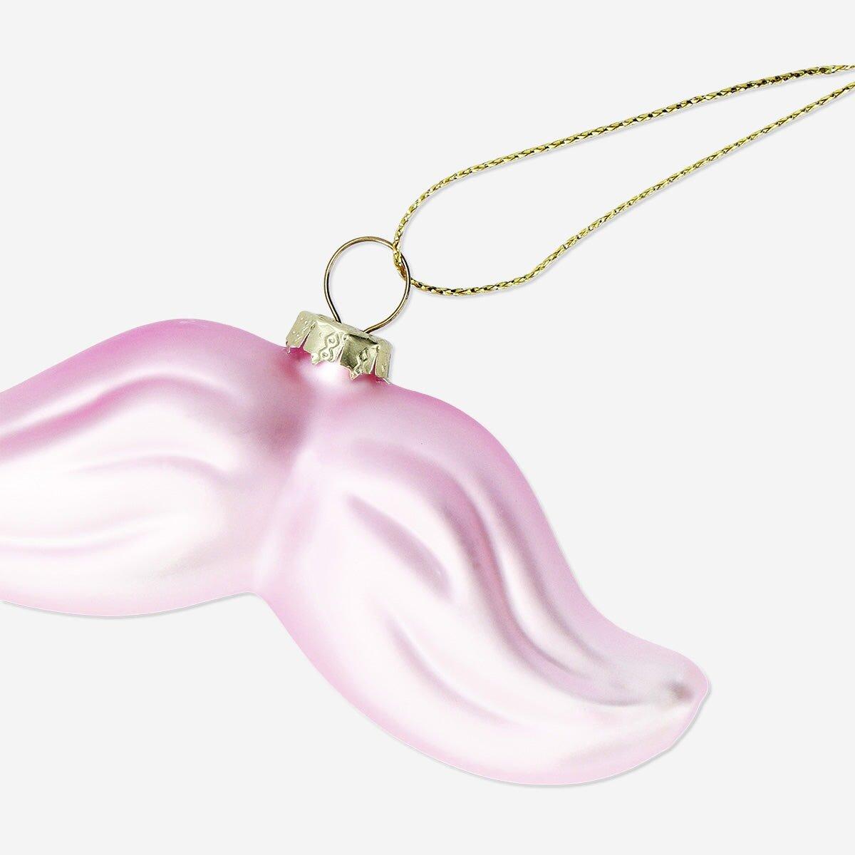 Pink Christmas Bauble - Moustache
