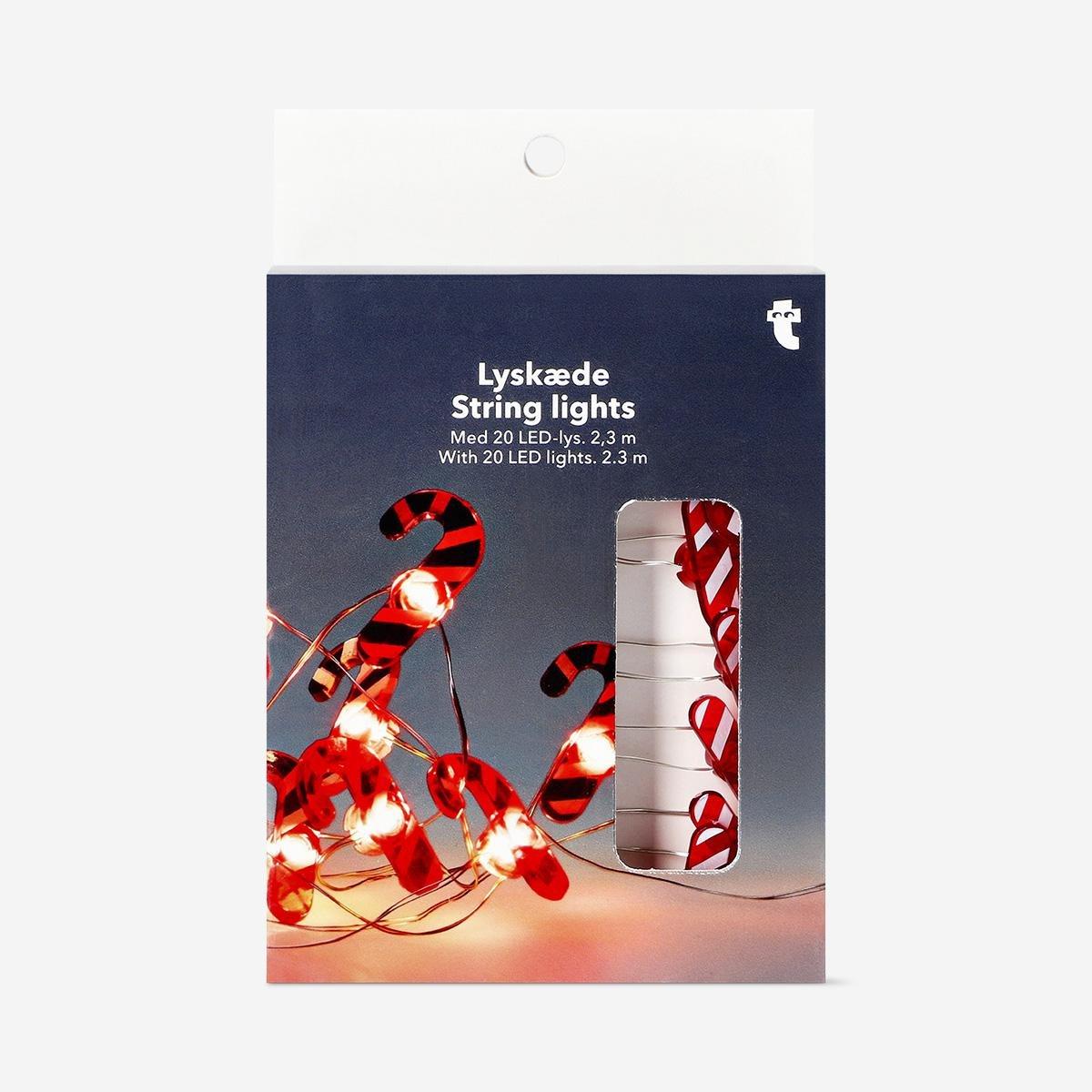 Red String Lights With Candy Canes