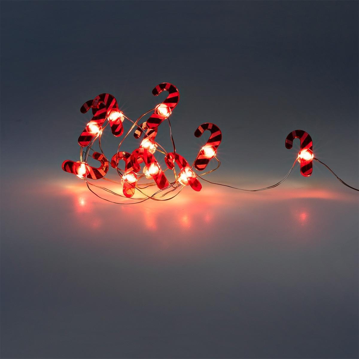 Red String Lights With Candy Canes