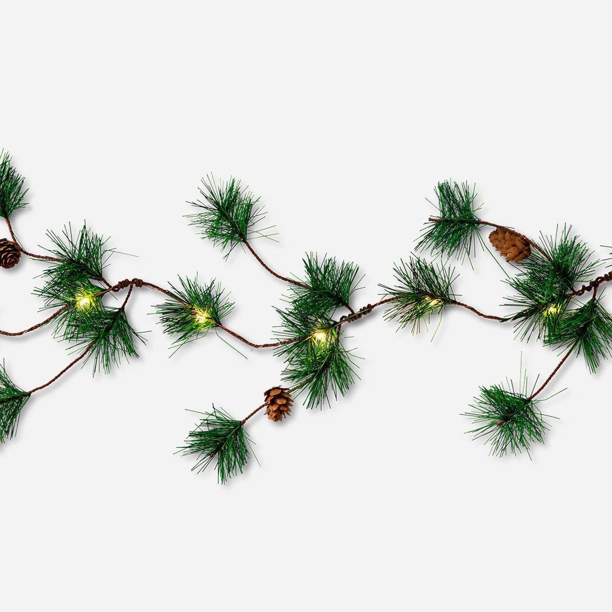 Multicolour String Lights With Timer And Pine Cones - 330 Cm