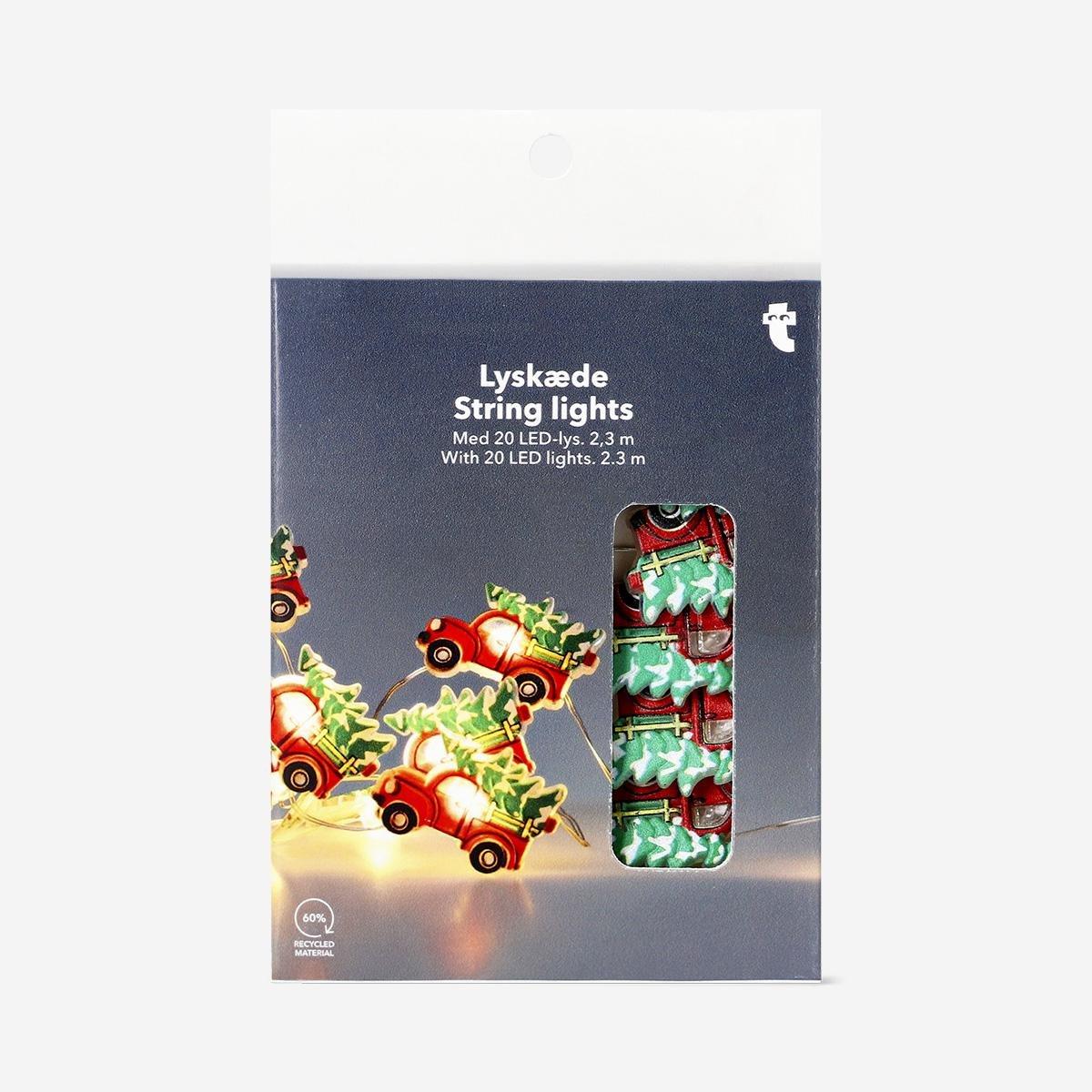 Multicolour String Lights With Christmas Cars