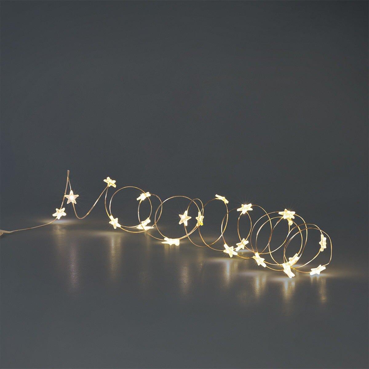White String Lights With Stars - 220 Cm