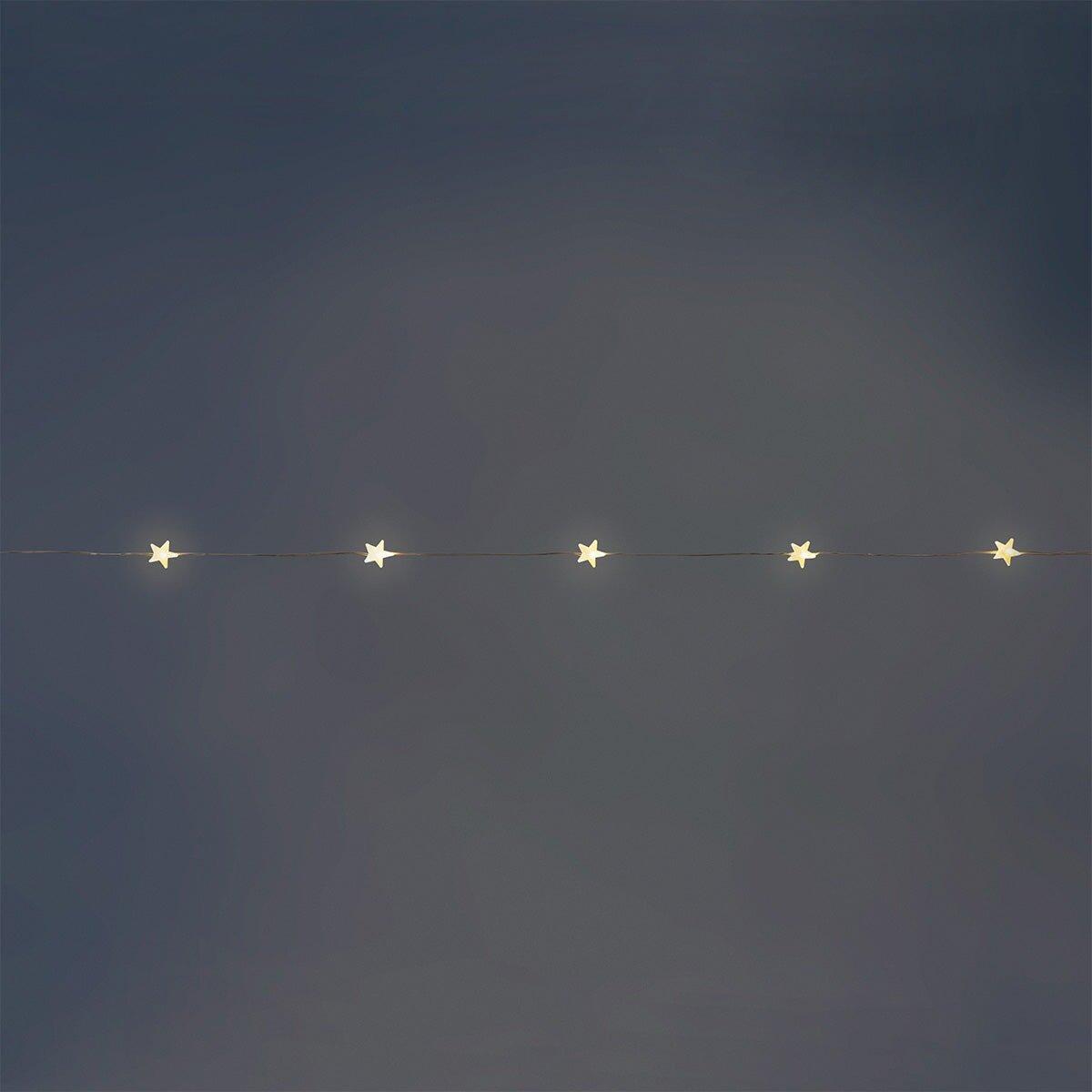 White String Lights With Stars - 220 Cm