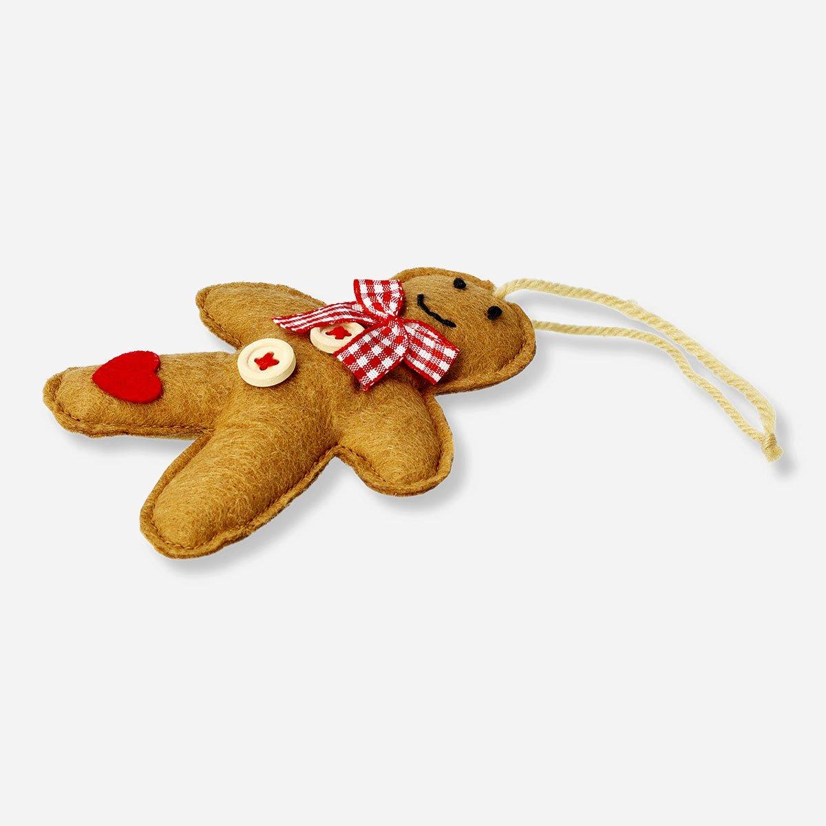 Brown Felt Gingerbread Man Ornament