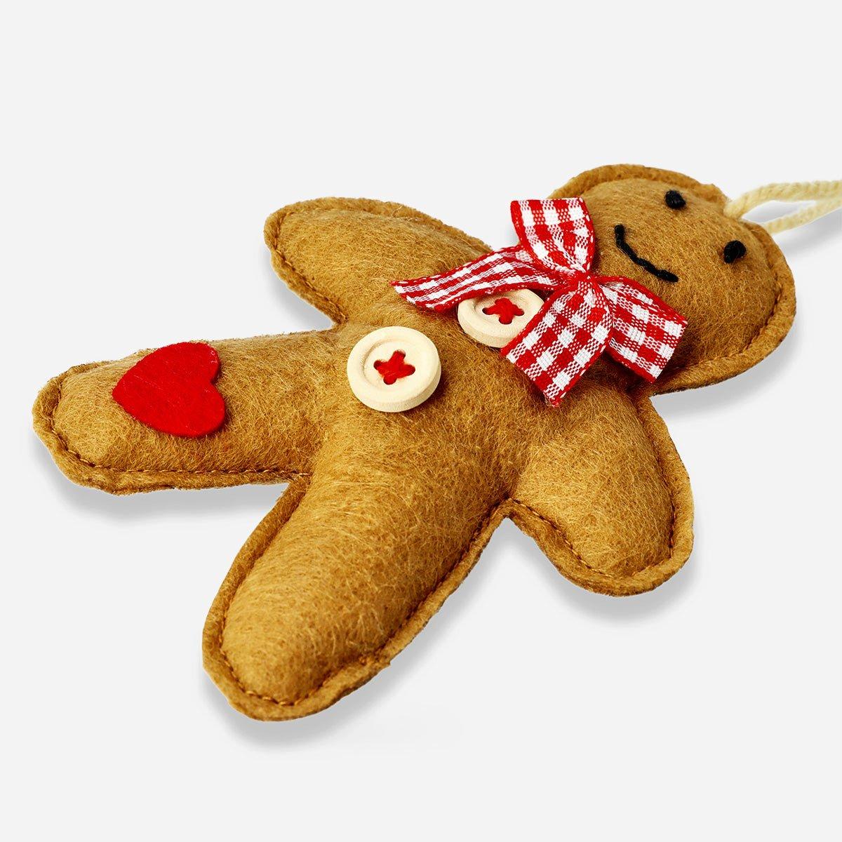 Brown Felt Gingerbread Man Ornament